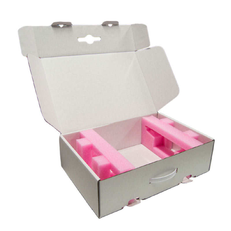 Anti-static foam inserts in an open white box | Foam Packaging Solutions | Wasatch Container, North Salt Lake, Utah, USA