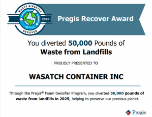2025 Pregis Renew Award | Wasatch Container, North Salt Lake, Utah, USA